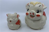 American Bisque Smiling Pig pitcher and