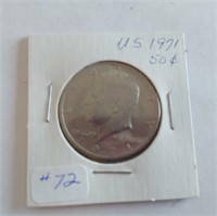 1971 US Half Dollar Coin