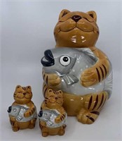 Cat with Fish cookie jar