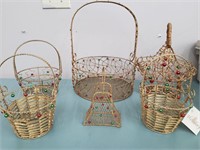 6 Christmas Metal Baskets