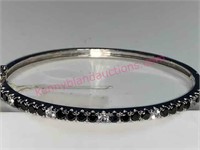 Sterling silver black onyx-white sapphire bracelet