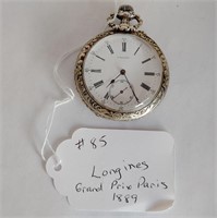 1889 Longines Silver Pocket Watch