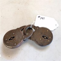 2 Antique Pad Locks no Keys