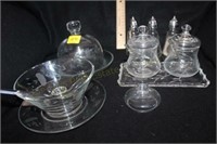 Princess House Etched Table Set w/ Extra Lid