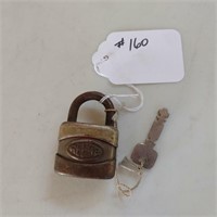 Antique Pad Lock with Key - Reese