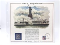 Vintage US Commemorative Stamp Block, Statue of
