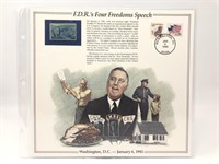Vintage US Commemorative Stamp Block, F.D.R’s