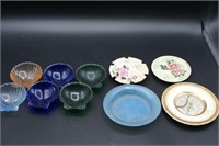 Assorted Vintage Salts and Trays