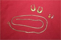 Jewelry; 14k yellow gold Earrings, 14k yellow