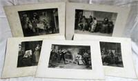 Lot of 5 1870's D. Appleton & Co Intaglio Prints