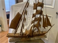 Hand Carved Wooden Ship