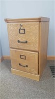 OAK 2 DRAWER FILING CABINET