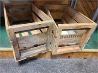 2 WOODEN CALIFORNIA CANTALOUPE CRATES