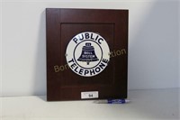 PUBLIC TELEPHONE ENAMEL SIGN