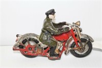 CAST IRON MOTORCYCLE AND RIDER