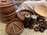 Wood Ice Bucket and Bowls