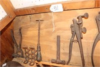 Shelf Lot of Hand Tools including Saw Set, Oil