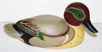 Drake Green Winged Teal Wood Duck Decoy by