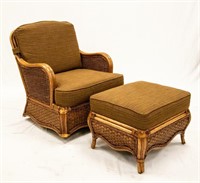 Furniture Rattan Rocking Chair & Ottoman