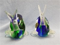2 snails from the famed Murano glass factories