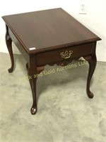 One drawer mahogany finish side table
