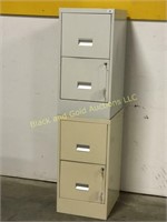 Pair of two drawer locking file cabinets