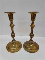 Pair of solid brass candlestick holders