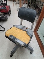 Vintage solid metal rolling office chair