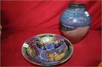 2pc Hamilton Williams Pottery Bowl & Vase