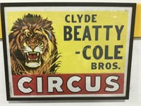 28x21" Framed Beatty-Cole Bros Circus Poster