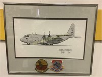 20x16" Framed Lockheed C-130H Hercules Print