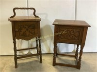 Pair copper lined smoking stands
