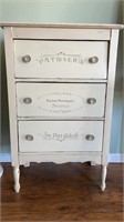 Painted 3 Drawer Stand (41”h x 26” w x 14”d)
