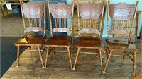 SET OF 4 SOLID OAK CHAIRS (match table lot 30)