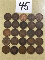 (25) Indian Head Cents 1890's