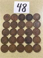 (25) Indian Head Cents 1900's