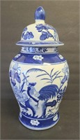 Vintage Chinese Large Porcelain Ginger Jar 14"