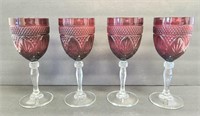4 Luminarc Ruby Cristal D'Arques  Goblets
