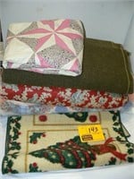 QUILT TOP, ARMY BLANKET (SOME MOTH HOLES), 2