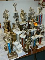 HUGE GROUP OF TROPHIES (MOSTLY 1970s MOTORCYCLE)