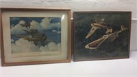 Two Framed Bomber Pictures K15E