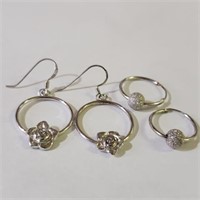 2 Sets Sterling Silver Fashion Earrings SJC