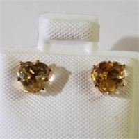 14K Yellow Gold Filled Citrine Stud Earrings SJC