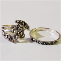 2 Sterling Silver Marcasite Fashion Rings SJC