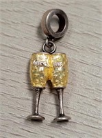 Sterling Silver Mrs.& Mr. Champagne Glass Bead SJC