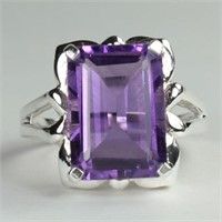 Sterling Silver Amethyst Fashion Ring SJC