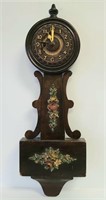 Banjo 24" Wall Clock with Floral Applique & Key