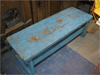 Blue antique 46 Inch Long bench