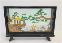 Vintage Glass Enclosed Oriental Cork  Art