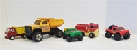 Five Assorted Die-Cast, Plastic, Metal Toy Cars